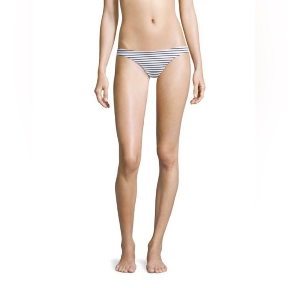 NEW Melissa Odabash Venezuela Nautical Navy Gold Stripe Bikini Bottom 4 6 8 S M - Picture 2 of 7